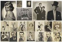Moe Howards Lot of 21 Signed Photos of Vaudeville Stars, Boxers, Actors, Including 2 by Loretta Young -- Most Inscribed to Either Moe Howard or His Daughter Joan -- 8 x 10 or Larger -- Very Good
